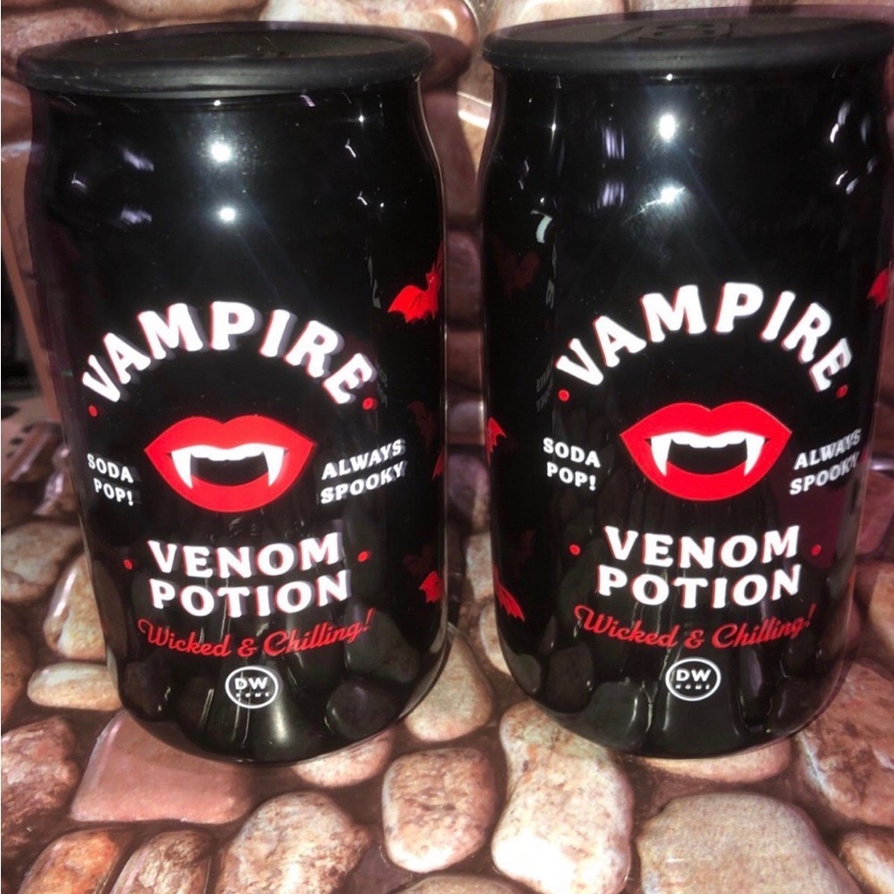 ‼️ 2 Vampire Venom Potion Soda Can Pair - Black & Red